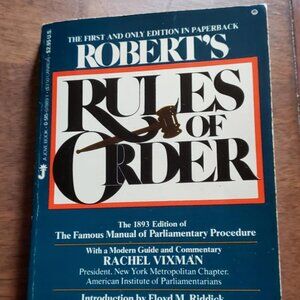 Vintage – Robert’s Rules of Order–15th Printing – Revised Eighth Edition – 1985